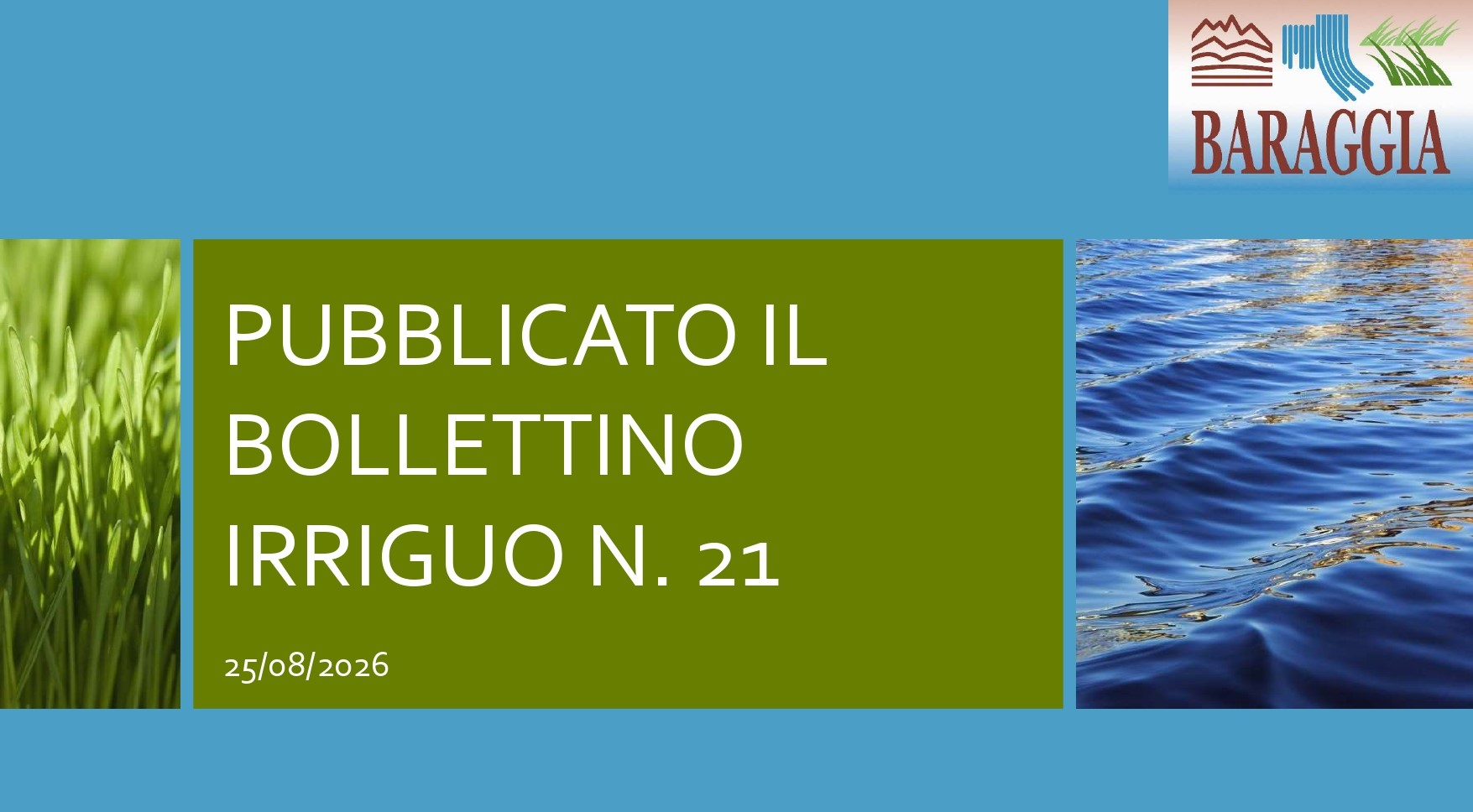 Pubblicato il bollettino irriguo n. 21 del 25.08.2026